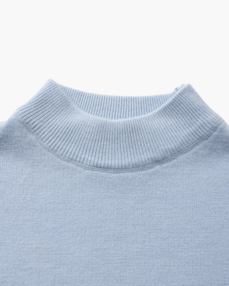 Gerippter Mock-Neck Pullover