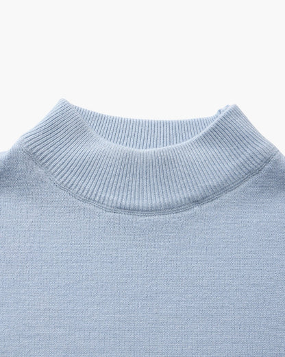 Gerippter Mock-Neck Pullover